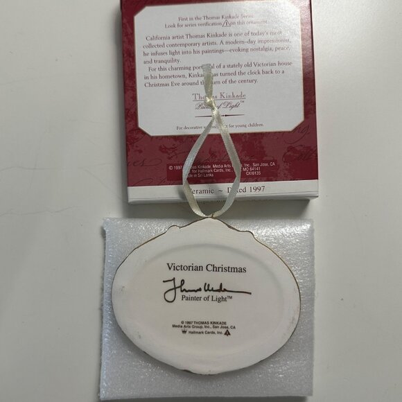 Hallmark Keepsake Victorian Christmas Thomas Kinkade 1997 in box Ornament lot 1 - Picture 3 of 5